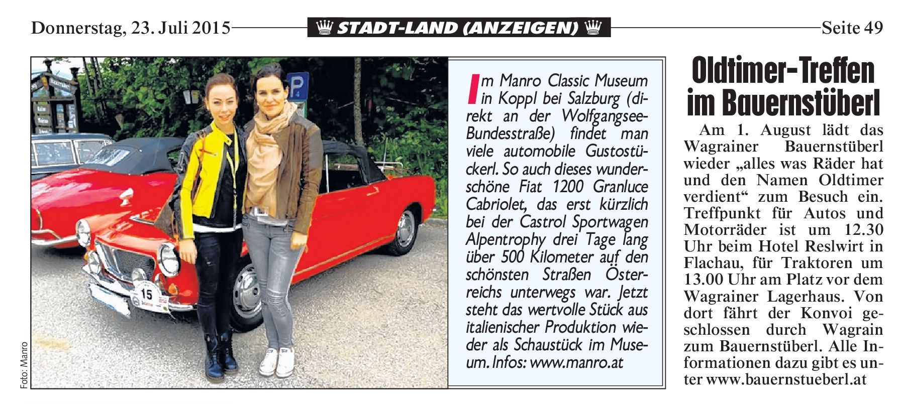 MANRO Classic Auto & Musik - Oldtimer in Salzburg